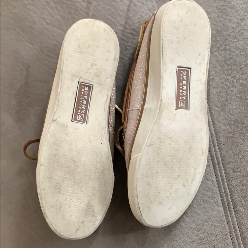 Sperry top siders in gold & brown, leather upper - Picture 7 of 8